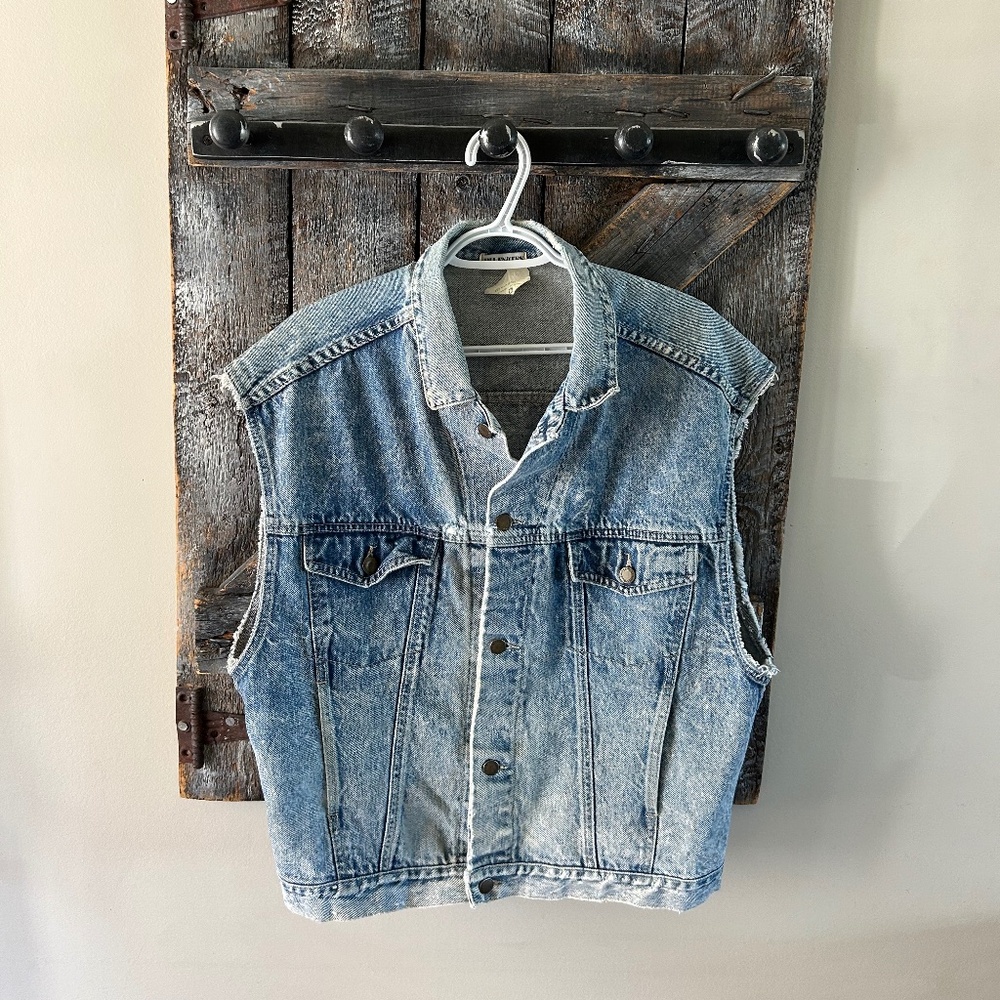 Men's Vintage Bluenotes Denim Vest w/Pelican & San Felix on the Back